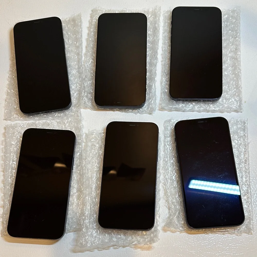 Six Apple iPhone 12, 128gb. BH above grade A color midnight